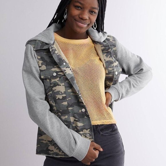 NWT Gilded Intent Washed Camo Canvas Hooded Jacket size M - Picture 1 of 1